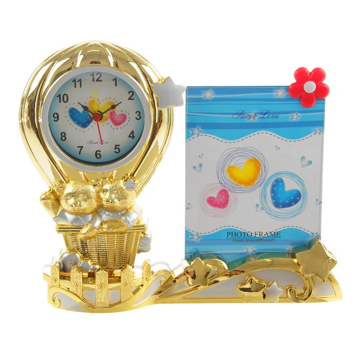 Будильник "Воздушный шар" с фоторамкой (см) микс 22*5,5*19,5см