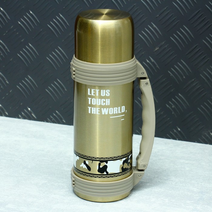 Термос 1100 мл, пластиковая ручка, широкое горло, 10х28.5 см