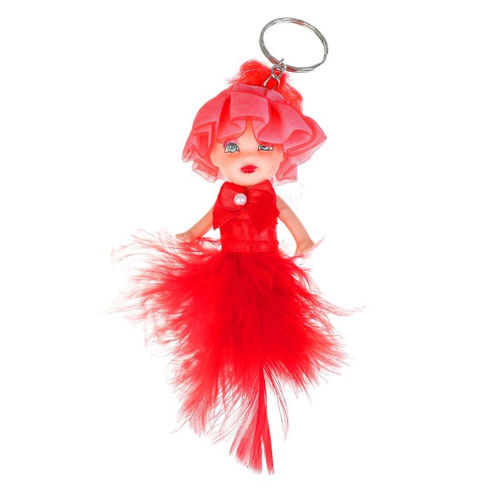 Игрушка куколка-брелок "Куколка" перышки, цвета МИКС
