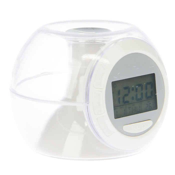 Электронные часы-будильник, 7 подсветок, температура, дата,7 звуков,3ААА, 10*10см