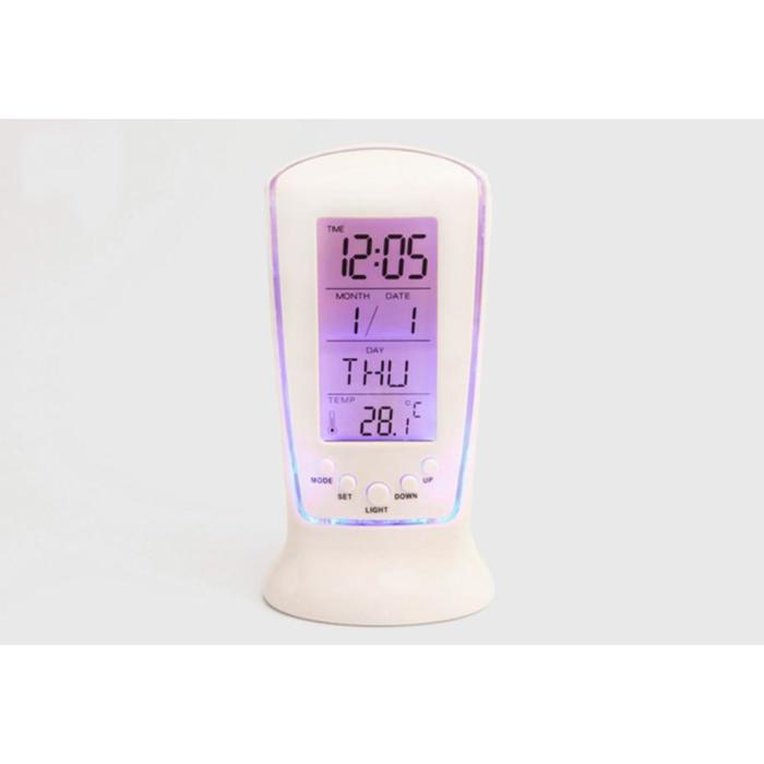 Электронные часы-будильник, вид тетриса, дата, температура, подсветка, 3ААА, 6,5*13см