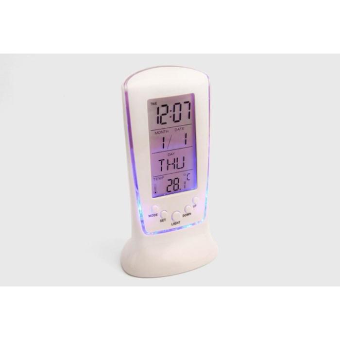 Электронные часы-будильник, вид тетриса, дата, температура, подсветка, 3ААА, 6,5*13см