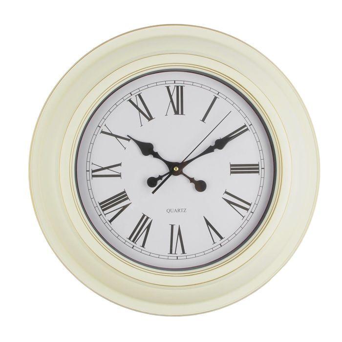 Часы настенные «Классика», круглые, римские цифры, циф-т белый, белые, d=50 см