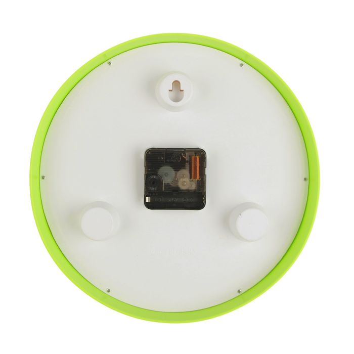 Часы настенные кухонные круг "Арбуз" толстые зеленые края, арабские цифры, 25*25см