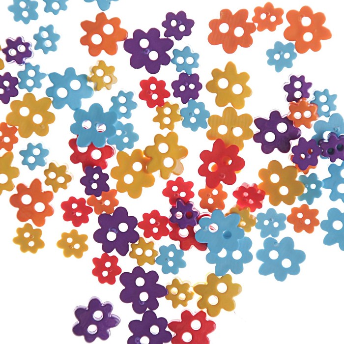 Набор пуговиц "Цветы" 5гр (I1435-38, Ассорти 023)