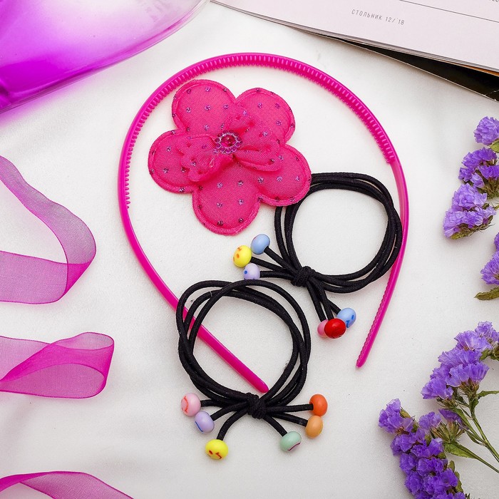 Набор для волос "Анастасия" (3 резинки, 1 ободок) цветочек