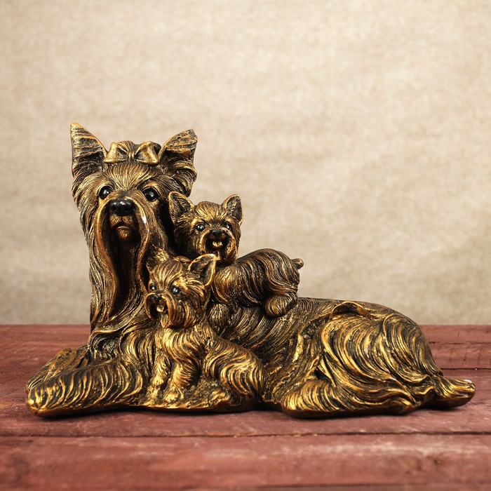 Статуэтка "Терьер семья"  21*33 см   бронза