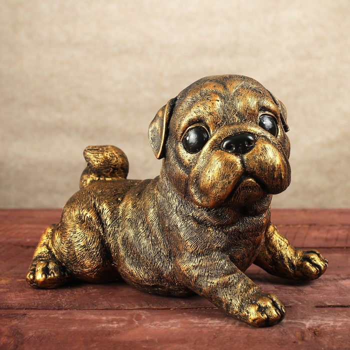 Копилка "Мопс" 29*18*22 см бронза