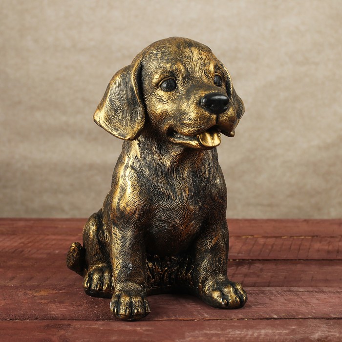 Копилка "Щенок"  18*17*22 см   бронза