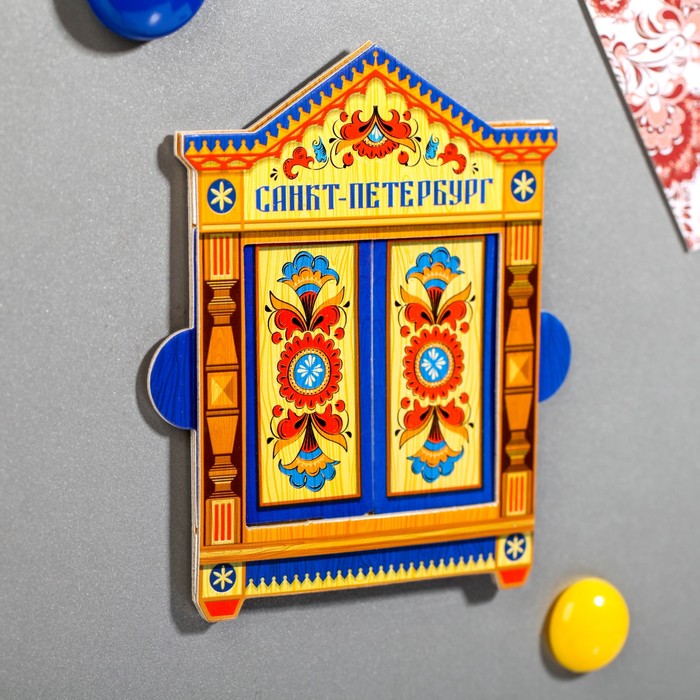 Магнит раздвижной в форме окошка "Санкт-Петербург"
