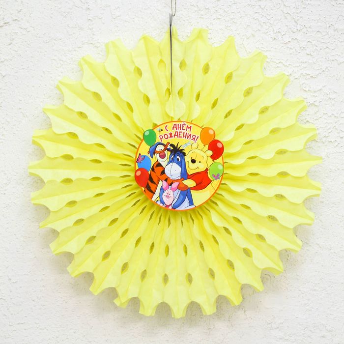 Подвеска бумажная "С Днем Рождения" Медвежонок Винни и его друзья, 50 см