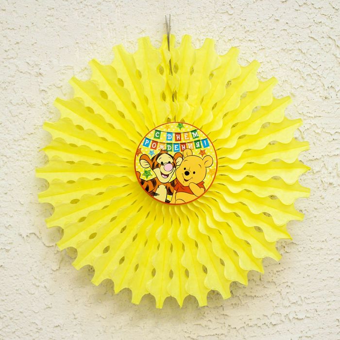 Подвеска бумажная "С Днем Рождения" Медвежонок Винни и его друзья, 30 см