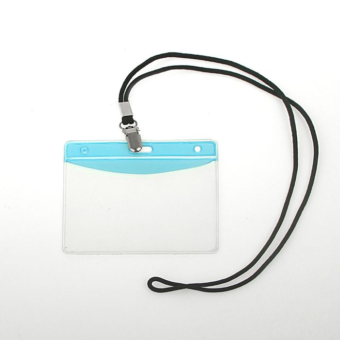 Шнур для бейджа ширина-2мм, длина-80см с металлической прищепкой ЧЕРНЫЙ