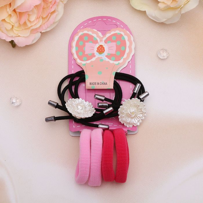 Набор резинок для волос "Анечка" 6 шт цветочки