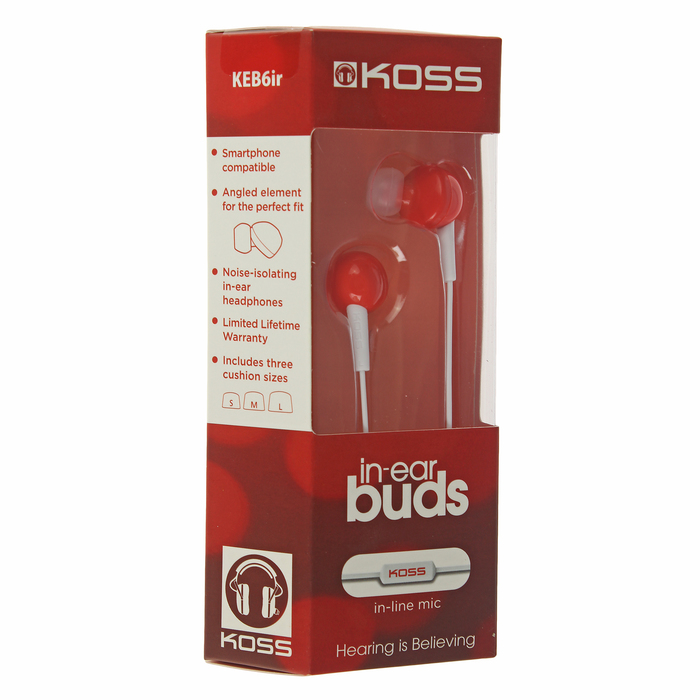Гарнитура KOSS KEB6i R Red, красные