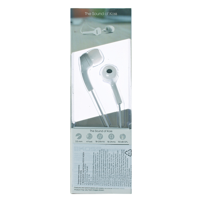 Гарнитура KOSS KEB9iW White, белые