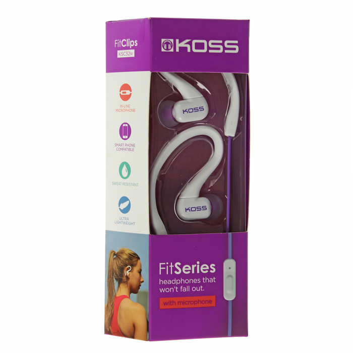 Наушники KOSS KSC32iV Violet, бело-сиреневые