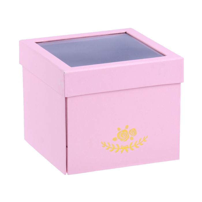 Коробка подарочная, розовый, 18 х 18 х 15,5 см