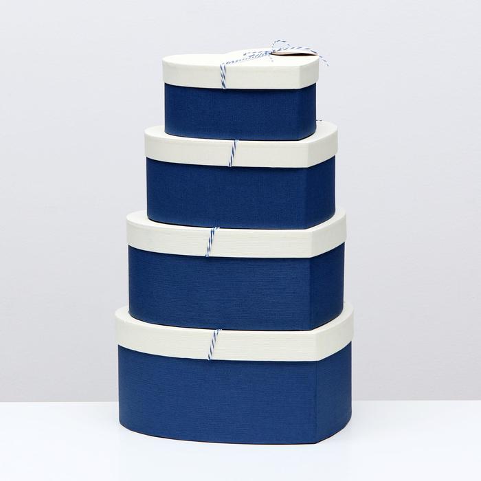 Набор коробок 4в1, синий, 29 х 26 х 13 - 19 х 17 х 8 см