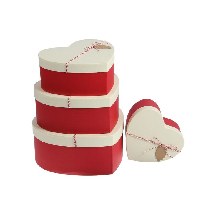Набор коробок 4в1, красный, 29 х 26 х 13 - 19 х 17 х 8 см