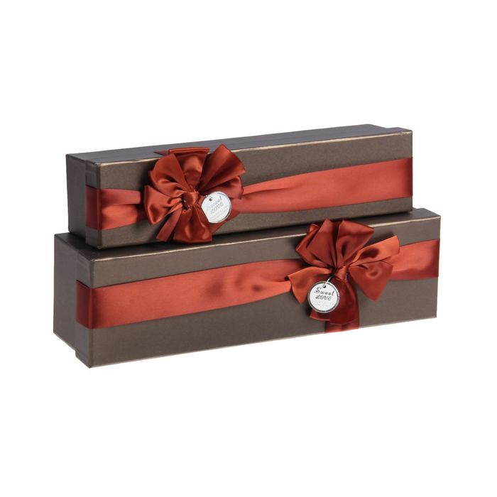 Набор коробок 2в1, коричневый, 37 х 10,5 х 9,5 - 33,5 х 8 х 8 см