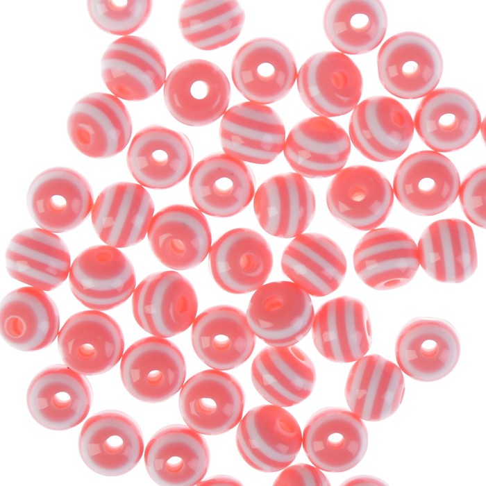 Бусины "Zlatka" акрил STR-06 6мм  набор 100±5шт (23 розово-белый)