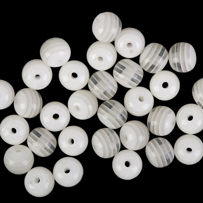 Бусины "Zlatka" акрил STR-12 12мм  набор 50±2шт (01 прозрачно-белый)