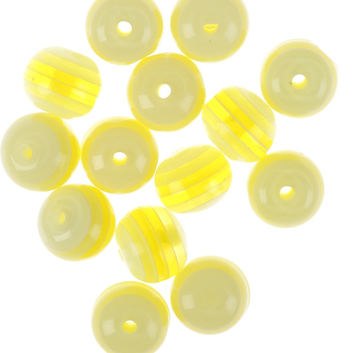 Бусины "Zlatka" акрил STR-12 12мм  набор 50±2шт (11 желтый)