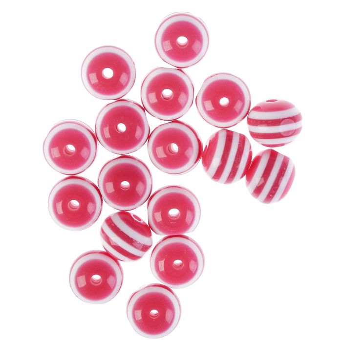 Бусины "Zlatka" акрил STR-12 12мм  набор 50±2шт (27 малиново-белый)