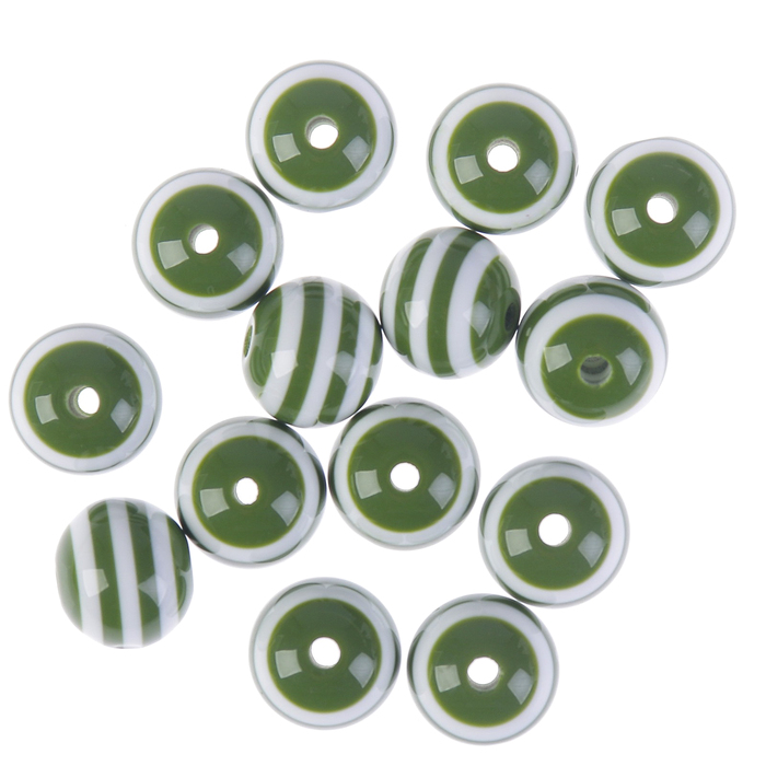 Бусины "Zlatka" акрил STR-12 12мм  набор 50±2шт (30 травянисто-белый)