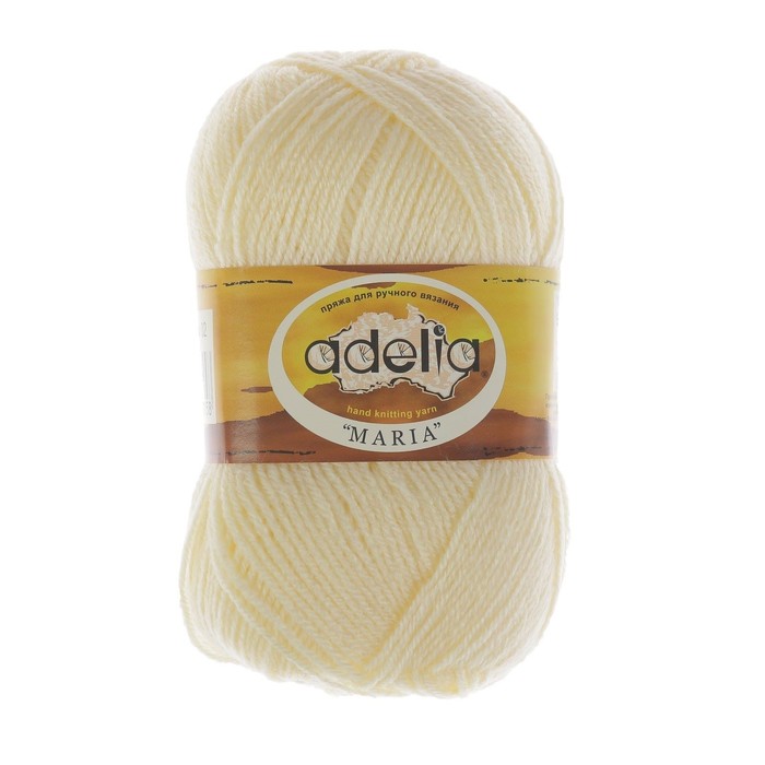 Пряжа "Adelia Maria" 100% акрил 227м/50гр (02 св.желтый)
