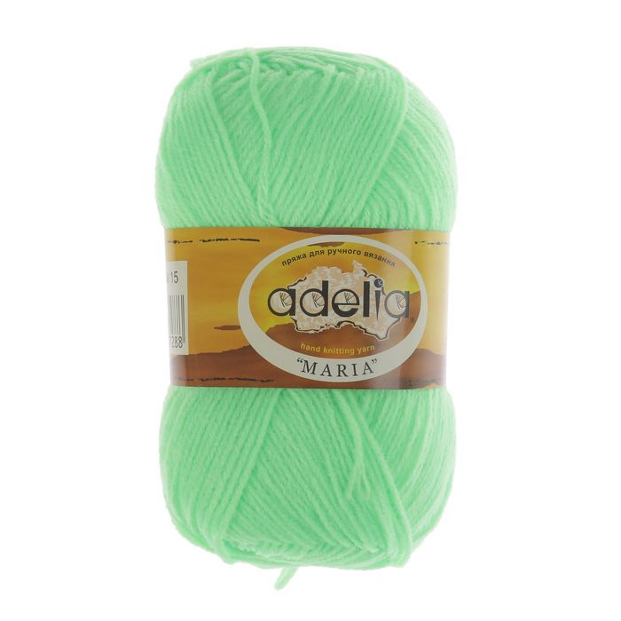 Пряжа "Adelia Maria" 100% акрил 227м/50гр (15 неон.зеленый)