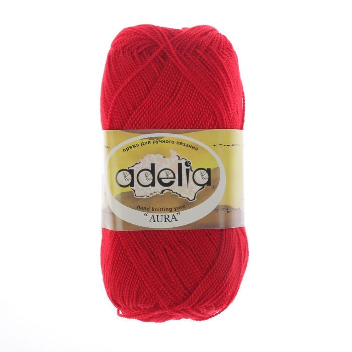 Пряжа "Adelia Aura" 100% акрил 250м/50гр (038 красный)