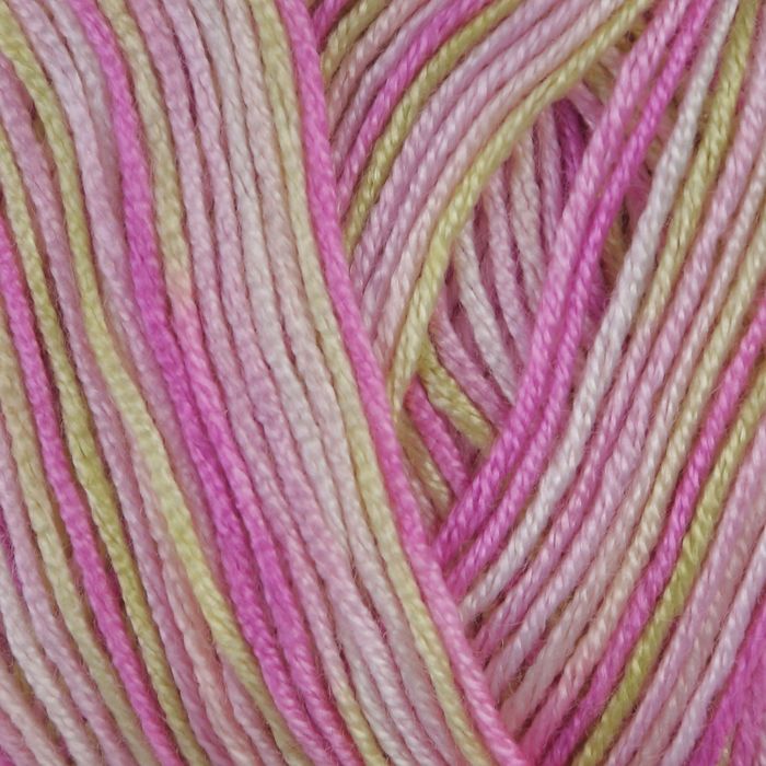 Пряжа "Adelia Mia Print" 100% микрофибра 307м/100гр (13 св.зел-роз-св.роз)