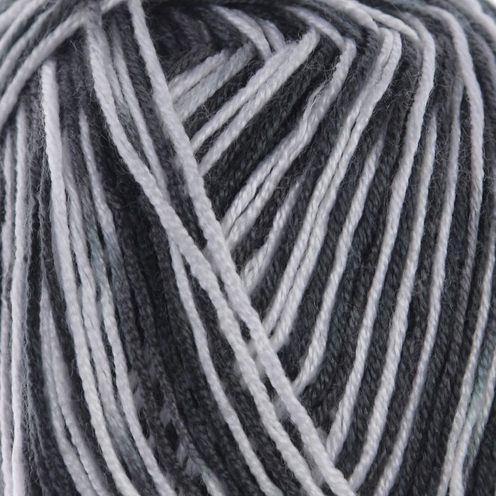 Пряжа "Adelia Mia Print" 100% микрофибра 307м/100гр (15 белый-черный)