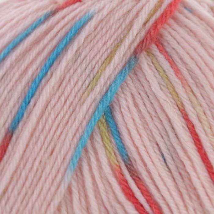 Пряжа "Adelia Jake" 75% шерсть, 25% нейлон 400м/100гр (04 роз/красн/зел/гол)