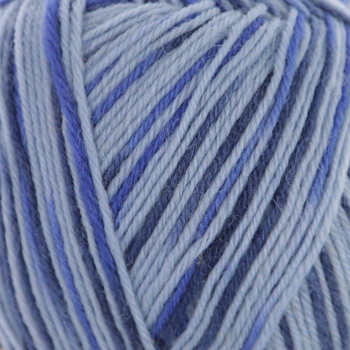 Пряжа "Adelia Jake" 75% шерсть, 25% нейлон 400м/100гр (14 голубой/синий)