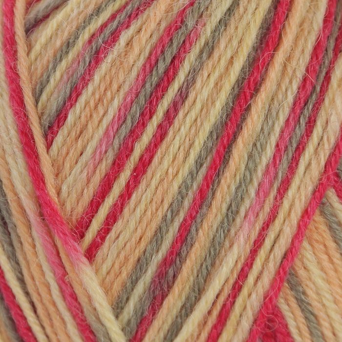 Пряжа "Adelia Jake" 75% шерсть, 25% нейлон 400м/100гр (15 желт/красный/оливковый)