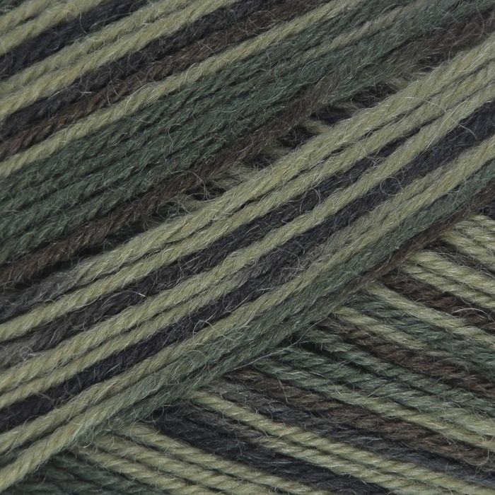 Пряжа "Adelia Jake" 75% шерсть, 25% нейлон 400м/100гр (18 зел/т. зел/т.серый)