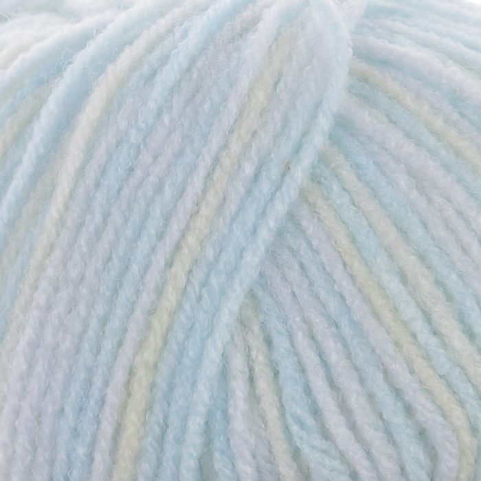 Пряжа "Adelia Jane" 100% акрил 227м/50гр (01 белый-бл.голубой)