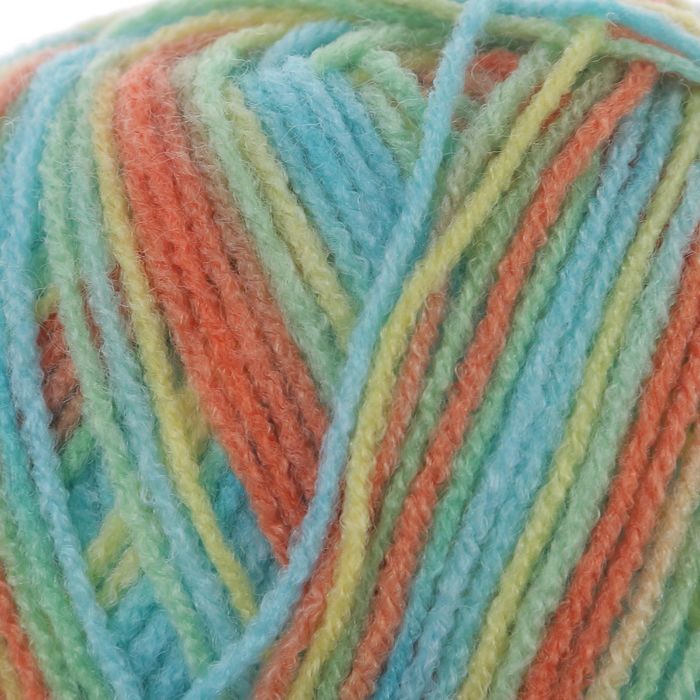 Пряжа "Adelia Jane" 100% акрил 227м/50гр (12 желтый-оранж-св.зел-голуб)