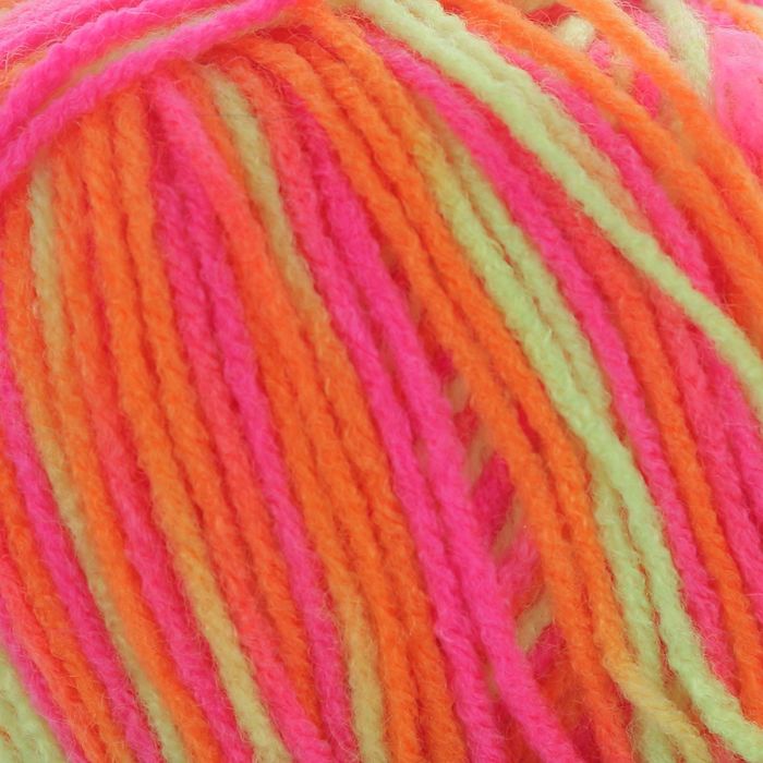 Пряжа "Adelia Jane" 100% акрил 227м/50гр (16 яр. жёлтый-яр. оранж-яр.роз)
