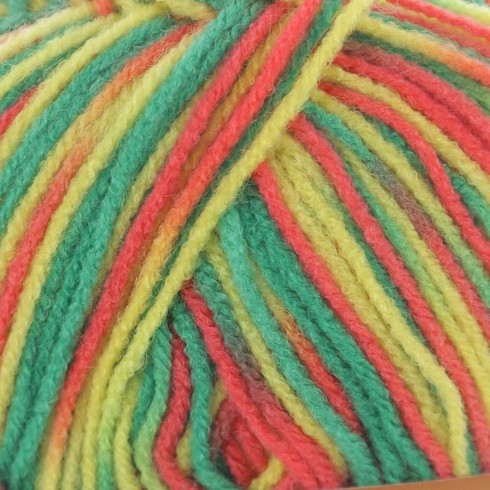 Пряжа "Adelia Jane" 100% акрил 227м/50гр (17 красный-желтый-зеленый)