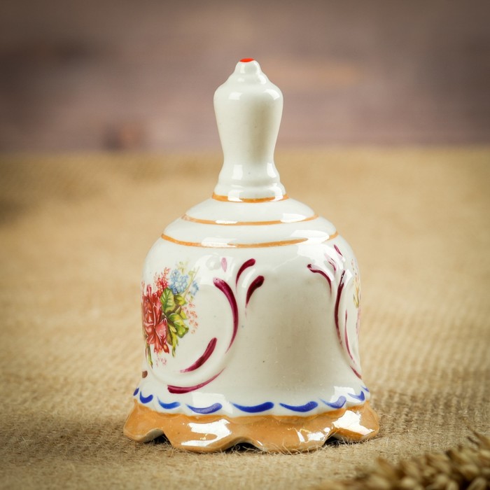Сувенир "Колокольчик" фарфор, ручная работа, средний МИКС