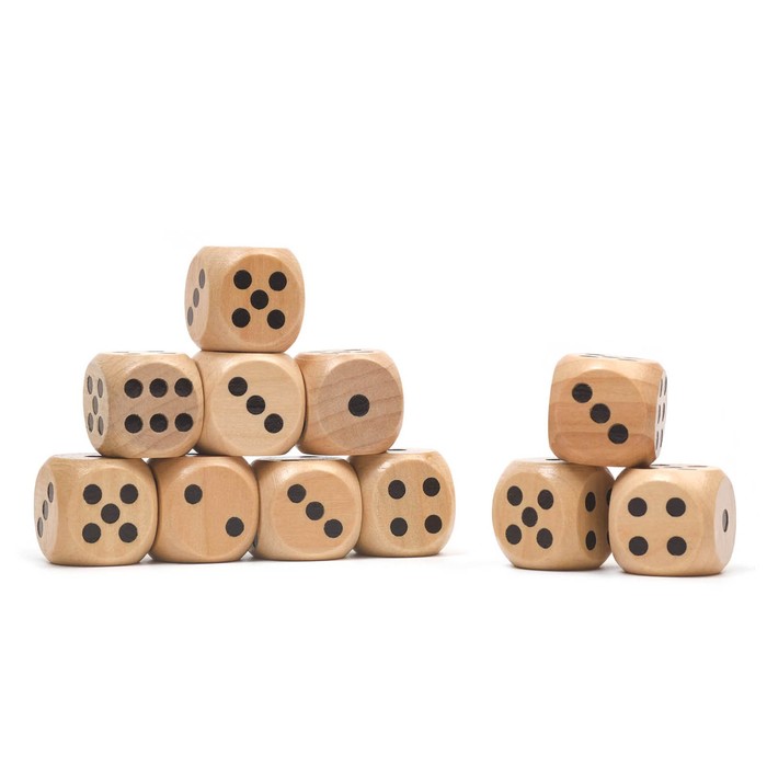 

Кости игральные, 2.5 х 2.5 см, фасовка 100 шт, деревянные