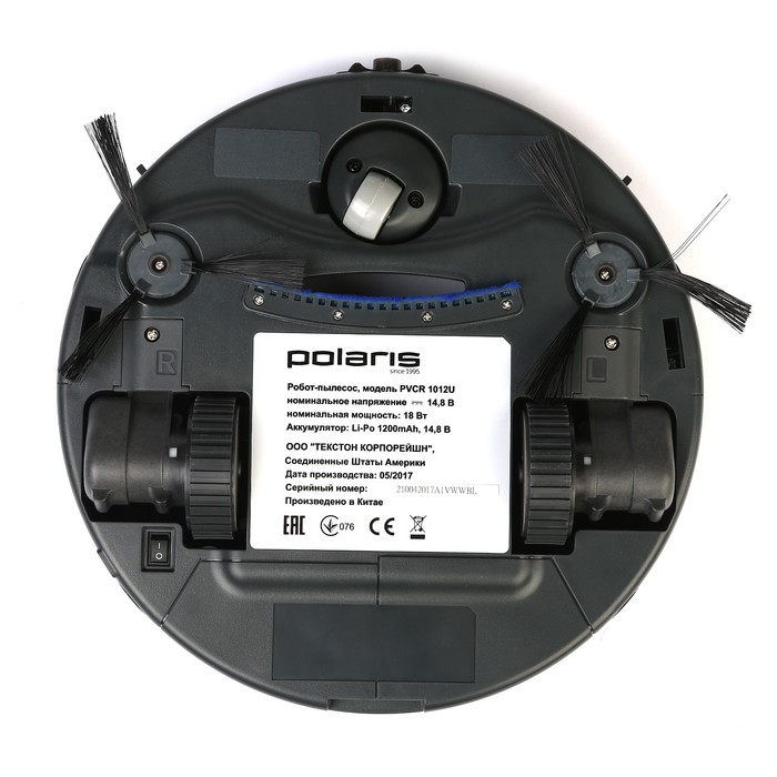 Робот-пылесос Polaris PVCR 1012U, 18 Вт, Li-ion 1200 мАч, 0.3 л, серый