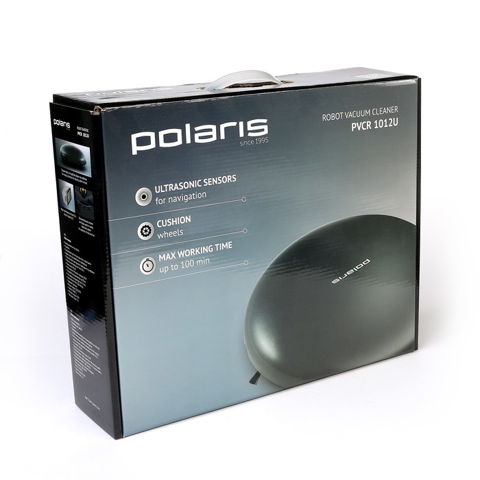 Робот-пылесос Polaris PVCR 1012U, 18 Вт, Li-ion 1200 мАч, 0.3 л, серый