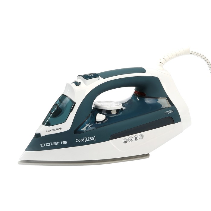 Утюг Polaris PIR 2479K CordLESS, 2400 Вт, керам.подошва, беспроводной, сине-белый