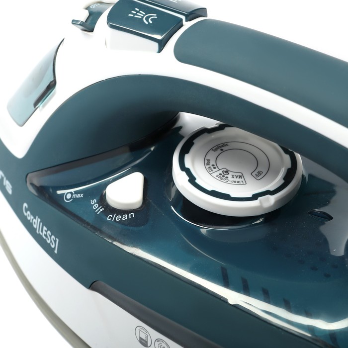 Утюг Polaris PIR 2479K CordLESS, 2400 Вт, керам.подошва, беспроводной, сине-белый