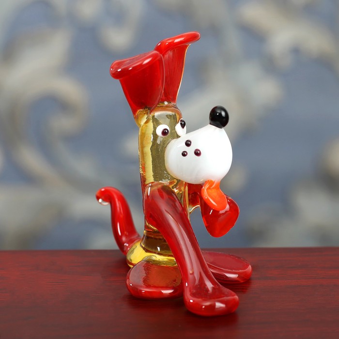 Сувенир из стекла миди "Собака", микс, 6,5 х 4 х 6 см